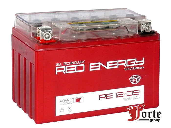 Мото АКБ Red Energy 12-09. 1GEL (прямая) (JIS YTX9-BS, YTX9)